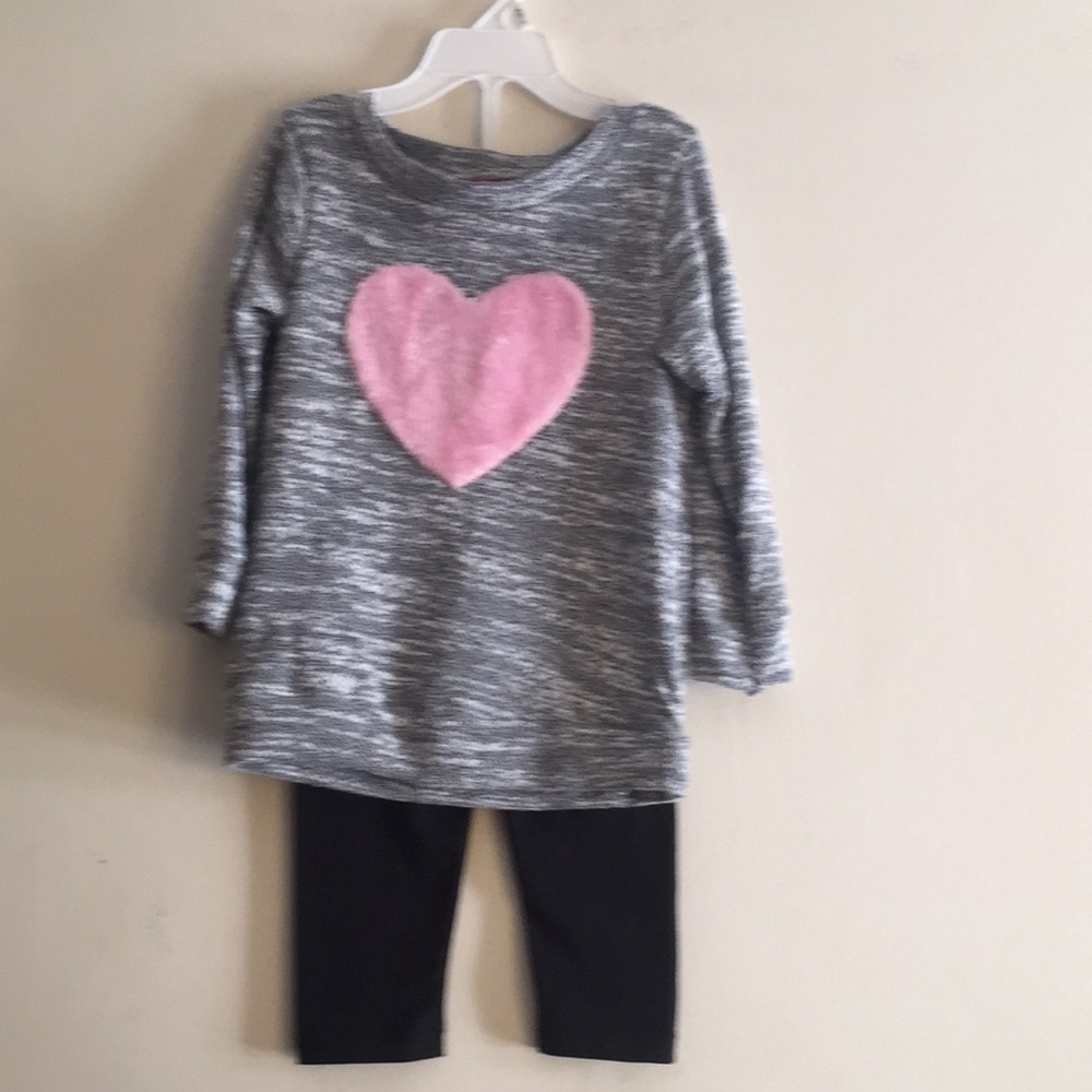 Girls Pink Heart 2Pcs Set